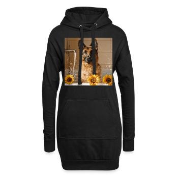 Deutscher Schäferhund - Hoodie-Kleid - Schwarz - Vorne