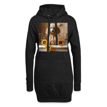 Pudel - Hoodie-Kleid - Schwarz - Vorne