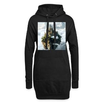 Mittelalterliche Burg - Hoodie-Kleid - Schwarz - Vorne