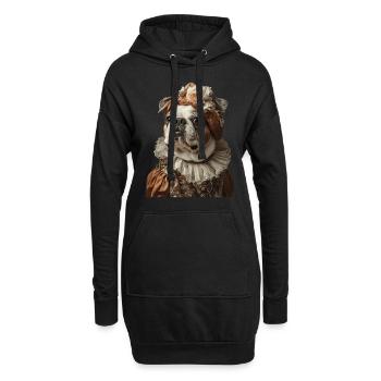 Bulldogge - Hoodie-Kleid - Schwarz - Vorne