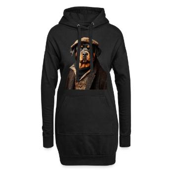 Rottweiler - Hoodie-Kleid - Schwarz - Vorne