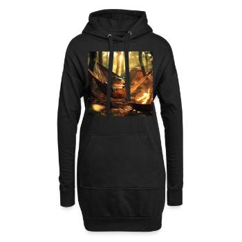 Frosch - Hoodie-Kleid - Schwarz - Vorne