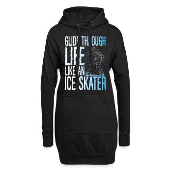 patineur patineur patin à glace patin à glace - Sweat-shirt à capuche long Femme - noir - Devant