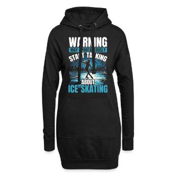 patineur patineur patin à glace patin à glace - Sweat-shirt à capuche long Femme - noir - Devant