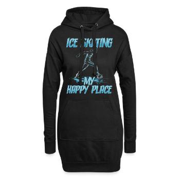 patineur patineur patin à glace patin à glace - Sweat-shirt à capuche long Femme - noir - Devant