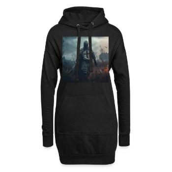 Soldat Krieger - Hoodie-Kleid - Schwarz - Vorne