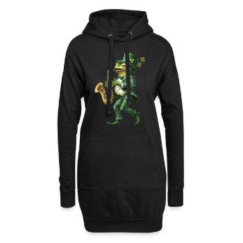 Frosch - Hoodie-Kleid - Schwarz - Vorne