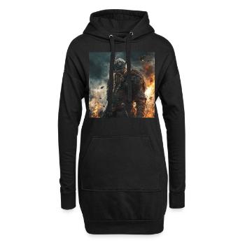 Wikinger - Hoodie-Kleid - Schwarz - Vorne