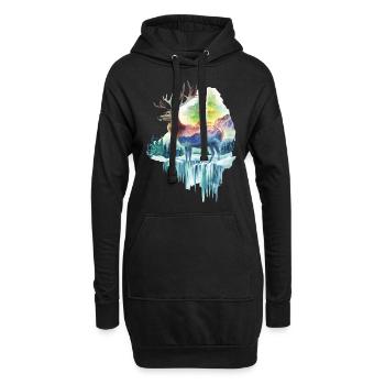 Reh - Hoodie-Kleid - Schwarz - Vorne