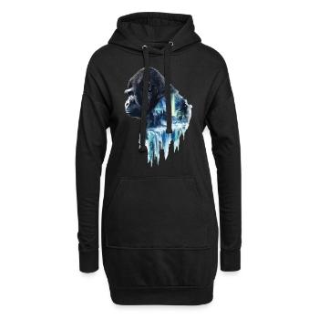 Gorilla - Hoodie-Kleid - Schwarz - Vorne