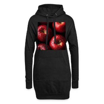 Äpfel - Hoodie-Kleid - Schwarz - Vorne
