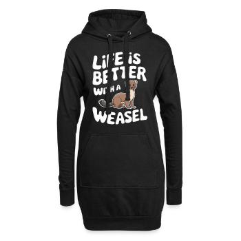 Wiesel - Hoodie-Kleid - Schwarz - Vorne