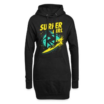 Surfeur Fille Surfeur Surf Surf Surfeur - Sweat-shirt à capuche long Femme - noir - Devant