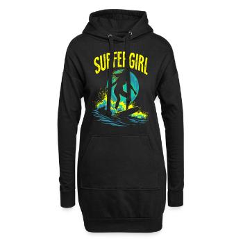 Surfeur Fille Surfeur Surf Surf Surfeur - Sweat-shirt à capuche long Femme - noir - Devant