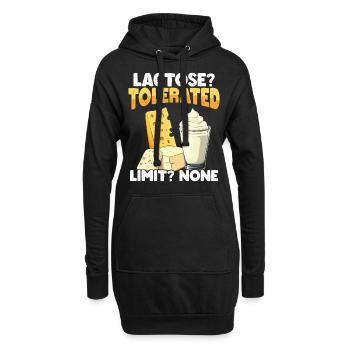 Laktosetolerant Milchliebhaber Käseliebhaber - Hoodie-Kleid - Schwarz - Vorne