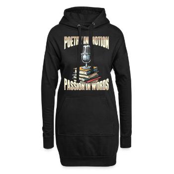 Poetry Slam Reim Slam Poesie Poet Gedichte - Hoodie-Kleid - Schwarz - Vorne
