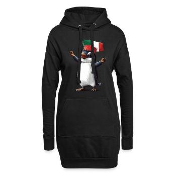 Pinguin - Hoodie-Kleid - Schwarz - Vorne