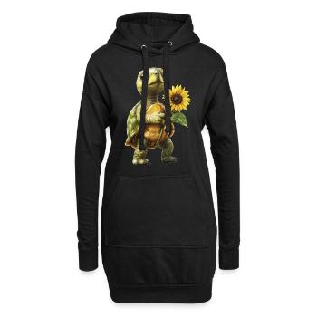 Huhn - Hoodie-Kleid - Schwarz - Vorne