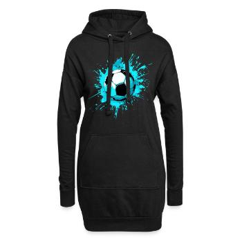 Splash de football élégant - look streetwear - Sweat-shirt à capuche long Femme - noir - Devant