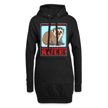 Plumploris Slow Lorises Geschenk - Hoodie-Kleid - Schwarz - Vorne