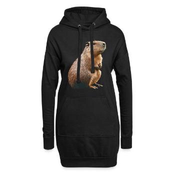 Wasserschwein - Hoodie-Kleid - Schwarz - Vorne
