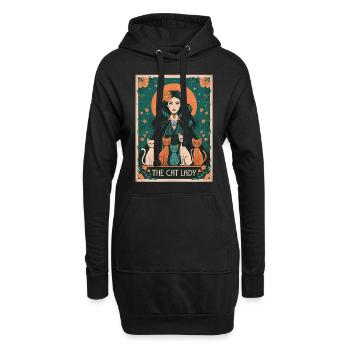 Tarotkarte - Hoodie-Kleid - Schwarz - Vorne