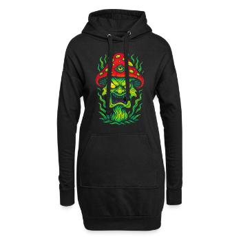 Psycho Toadstool with Third Eye - Hoodie Dress - black - Front