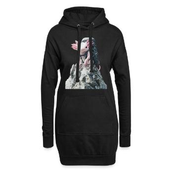 Axolotl - Hoodie-Kleid - Schwarz - Vorne