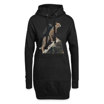 Gepard - Hoodie-Kleid - Schwarz - Vorne