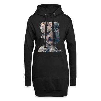 Meerschweinchen - Hoodie-Kleid - Schwarz - Vorne