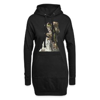Frosch - Hoodie-Kleid - Schwarz - Vorne