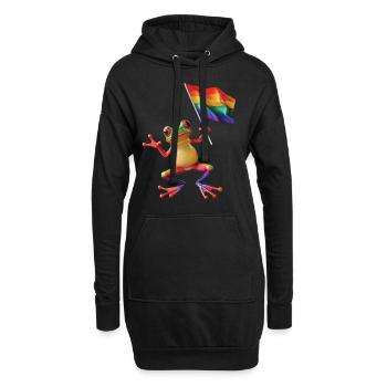 Frosch - Hoodie-Kleid - Schwarz - Vorne