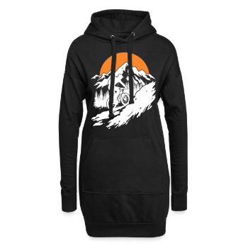 Aventure en VTT dans la nature - Sweat-shirt à capuche long Femme - noir - Devant