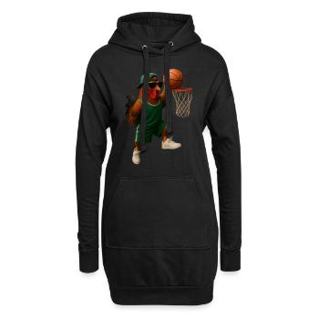 Huhn Hahn - Hoodie-Kleid - Schwarz - Vorne
