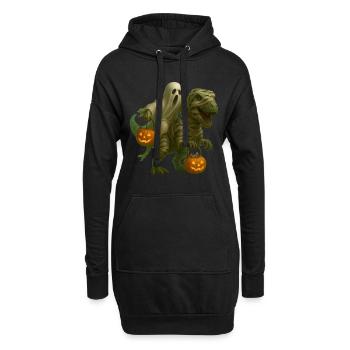 T-Rex - Hoodie-Kleid - Schwarz - Vorne