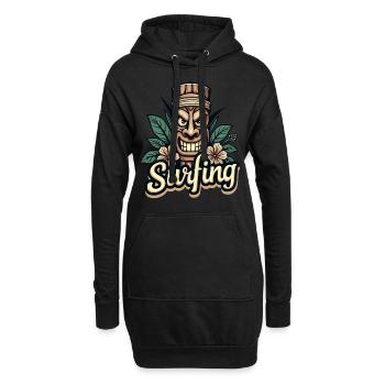 Tiki Surfing Vibes - Pure sensation hawaïenne - Sweat-shirt à capuche long Femme - noir - Devant