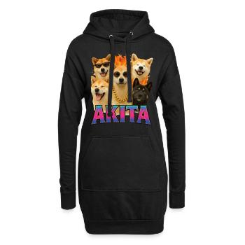 Akita - Hoodie-Kleid - Schwarz - Vorne