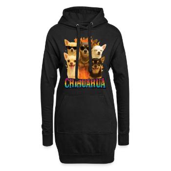 Chihuahua - Hoodie-Kleid - Schwarz - Vorne
