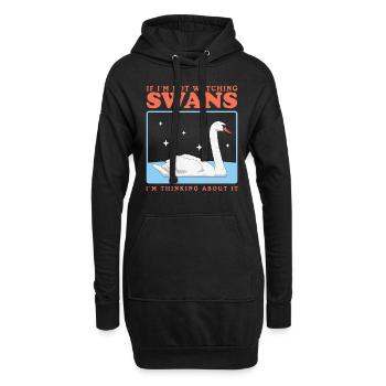 Schwäne Schwan Schwanenliebhaber Geschenke - Hoodie-Kleid - Schwarz - Vorne