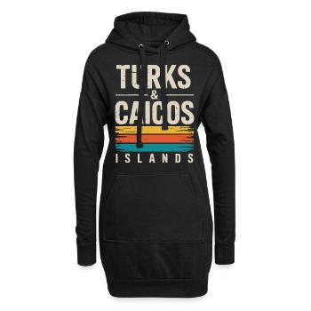 Turks- und Caicosinseln - Hoodie-Kleid - Schwarz - Vorne