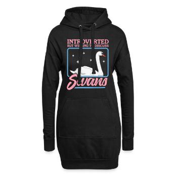 Schwäne Schwan Schwanenliebhaber Geschenk - Hoodie-Kleid - Schwarz - Vorne