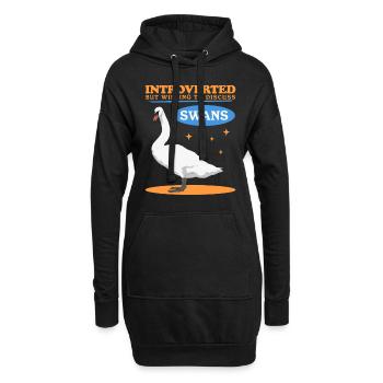 Schwäne Schwan Schwanenliebhaber Geschenke - Hoodie-Kleid - Schwarz - Vorne