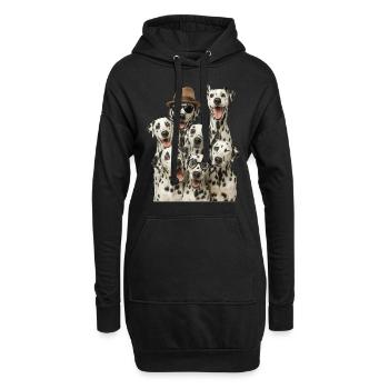 Dalmatiner - Hoodie-Kleid - Schwarz - Vorne