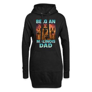 Belgischer Malinois - Hoodie-Kleid - Schwarz - Vorne