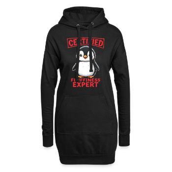 Chemise de nuit pingouin chemise de nuit pyjama cadeau - Sweat-shirt à capuche long Femme - noir - Devant