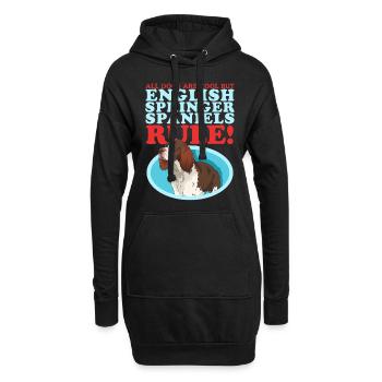Anglais Springer Spaniel Chien Cadeaux - Sweat-shirt à capuche long Femme - noir - Devant
