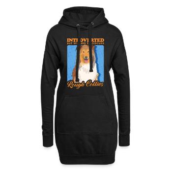 Collie Langhaarcollie Hund Rough Collies Geschenk - Hoodie-Kleid - Schwarz - Vorne