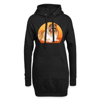 Collie Langhaarcollie Rough Collies Geschenke - Hoodie-Kleid - Schwarz - Vorne