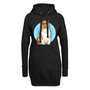 Collie Hunde Langhaarcollie Rough Collies Geschenk - Hoodie-Kleid - Schwarz - Vorne