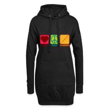 Clarinet Player Girl Klarinettenspielerin Sprüche - Hoodie-Kleid - Schwarz - Vorne